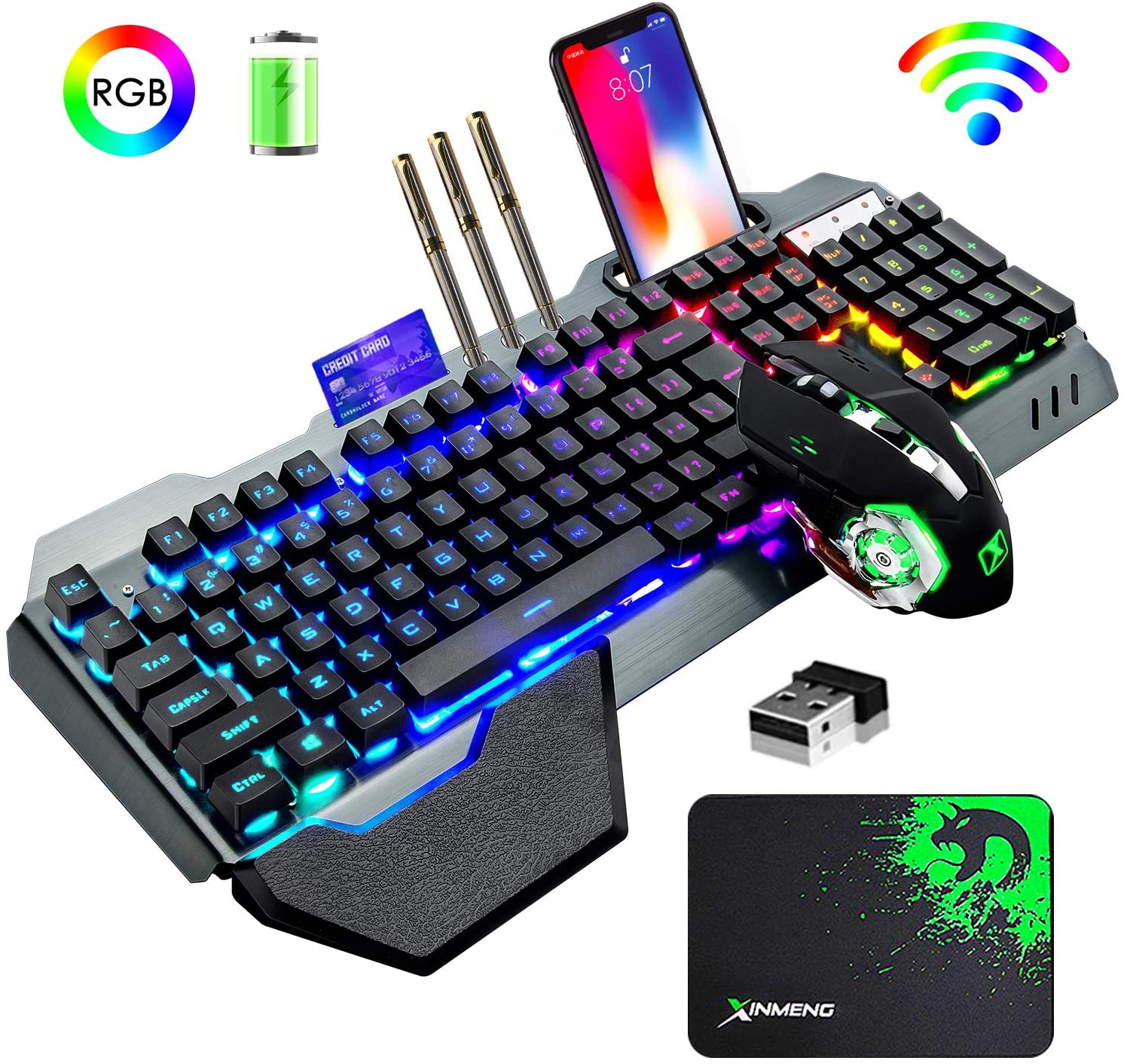 Gaming Keyboard And Mouse Combo Wireless - Combo de teclado y ratón inalámbricos