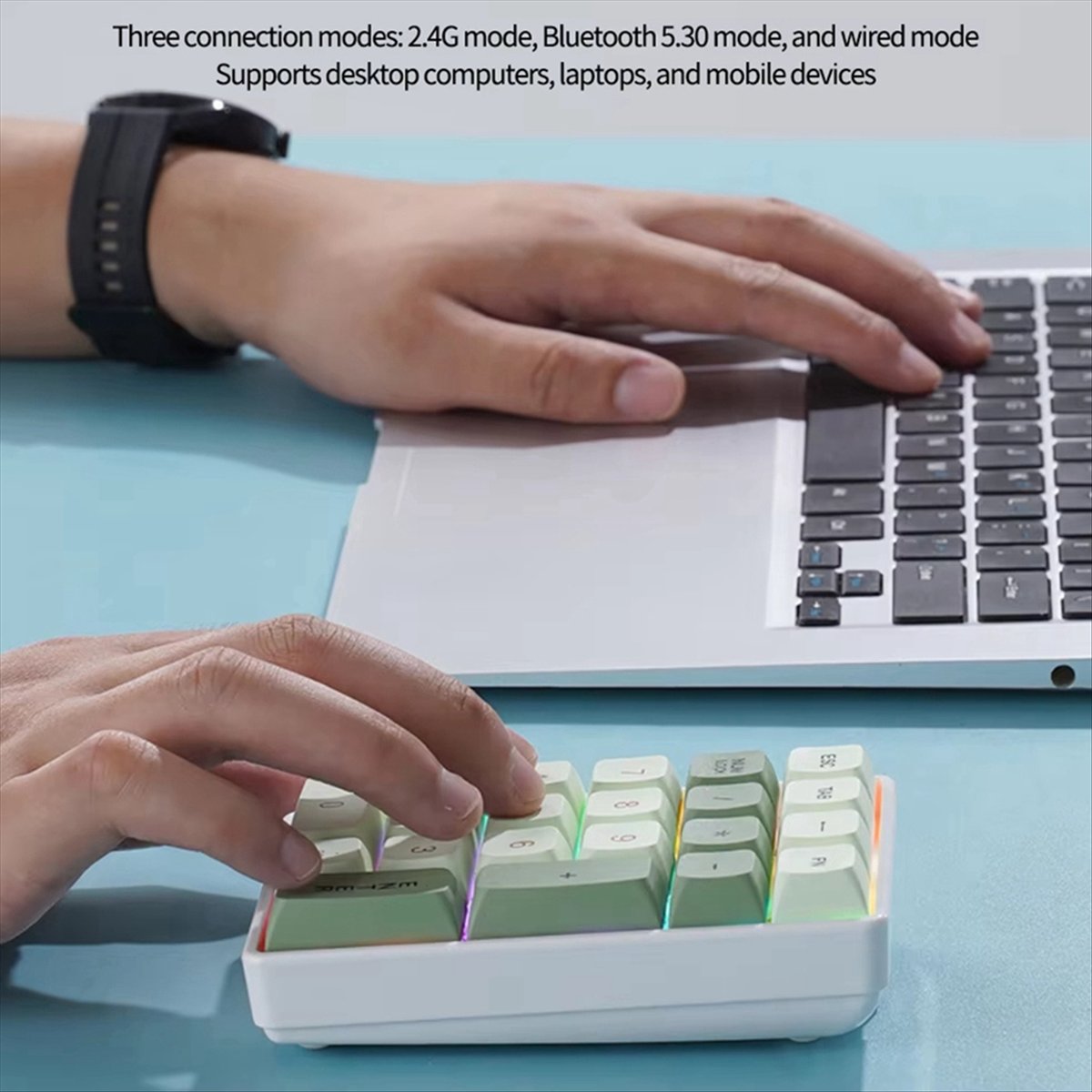 Gaming Keyboard No Number Pad - Mini teclado N86R de 21 teclas,