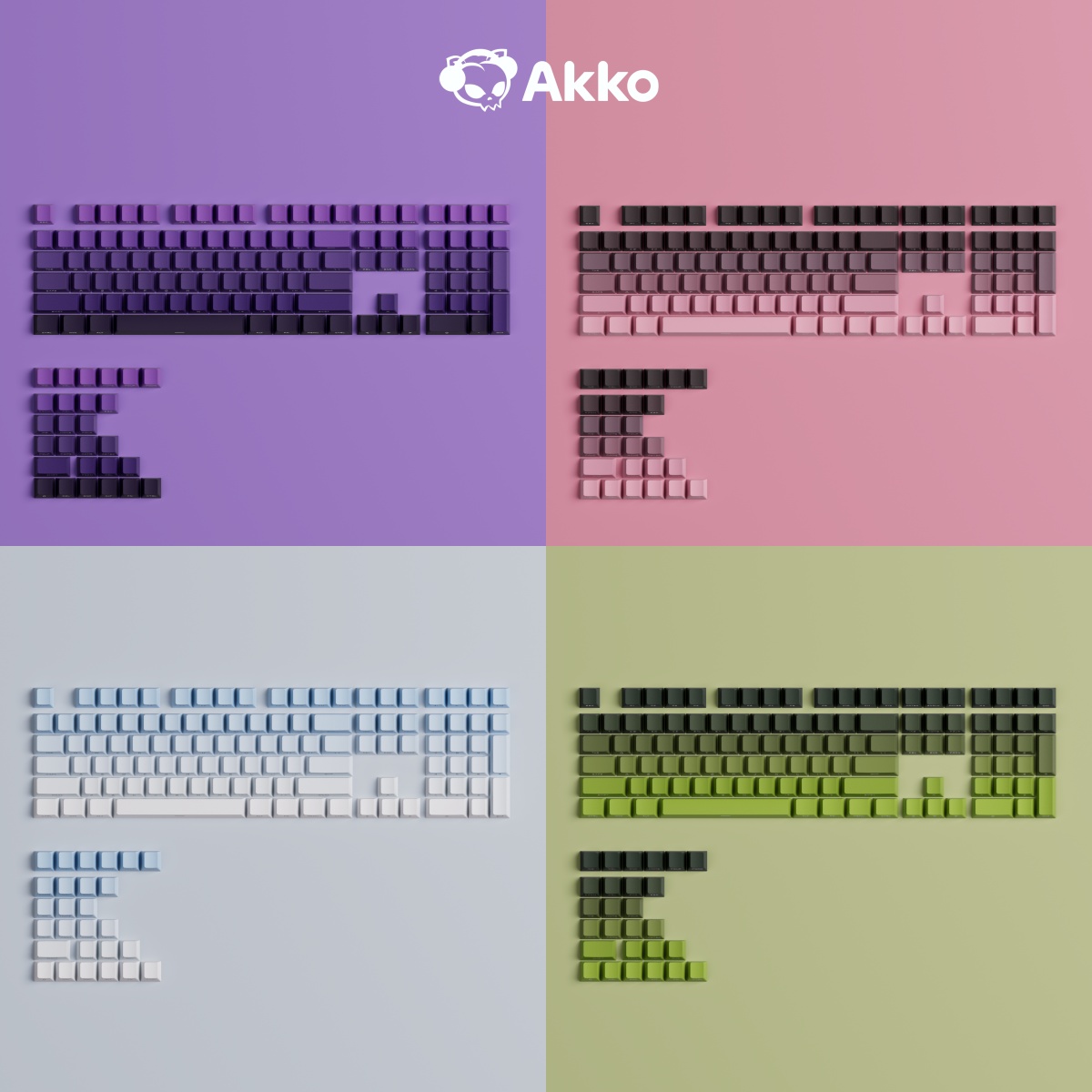 Gaming Keyboard Nearby - Akko-Juego de teclas con gradiente impreso